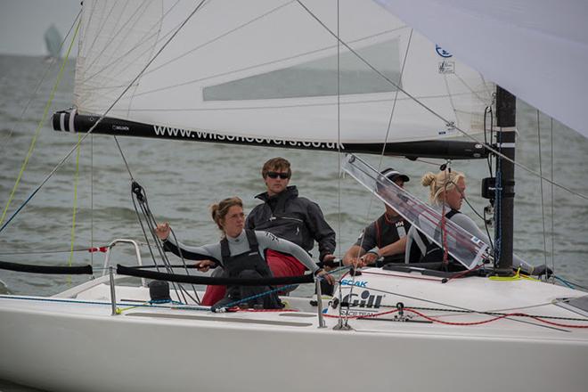 Gill Race Team with Royal Southern Yacht Club Academy sailor, Will Goldsmith at the helm © WB-photo.com